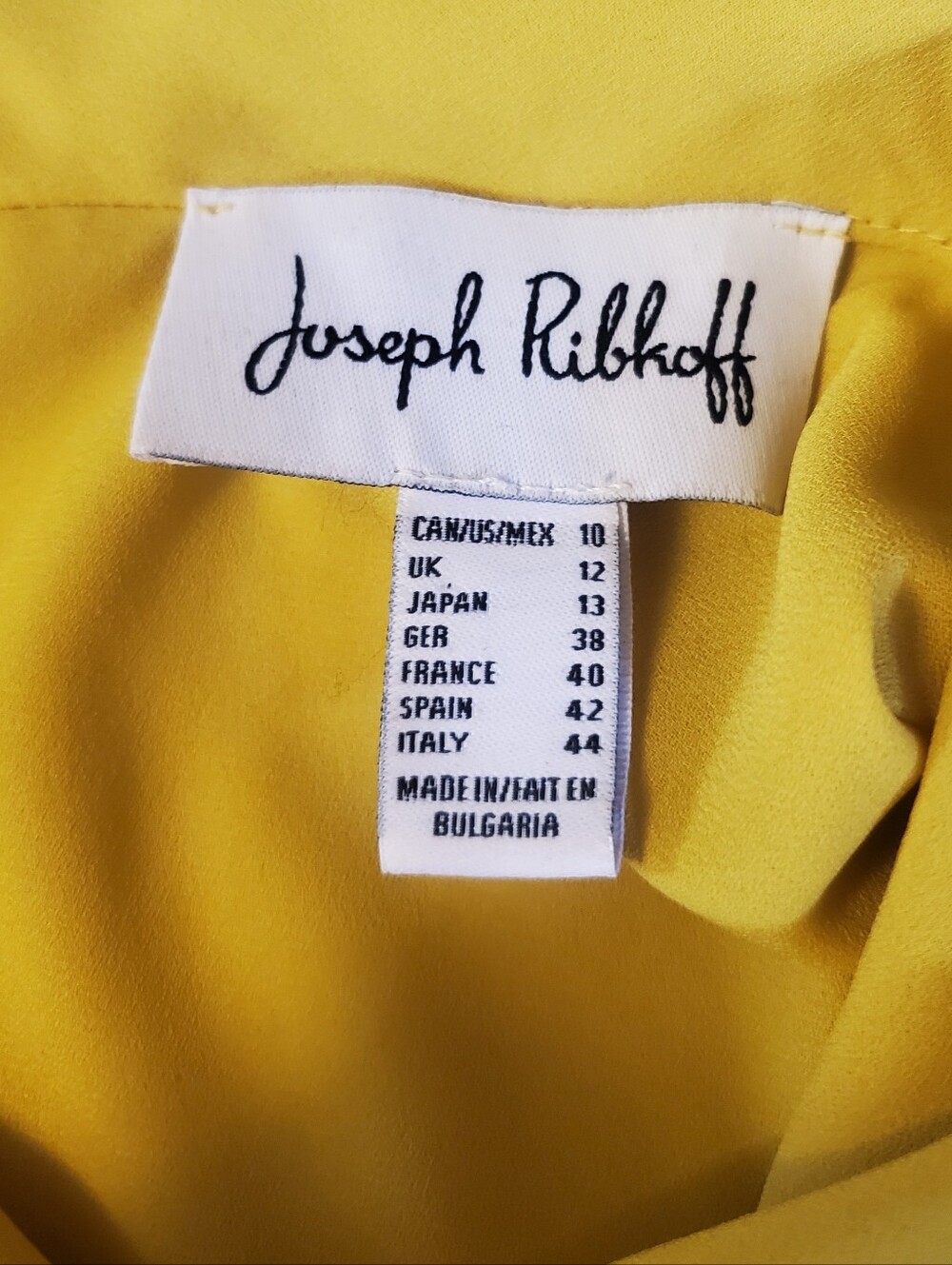 Joseph Ribkoff Yellow Cowl Neck Cutout Faux Wrap Draped Sleeveless Blouse Top 10 - Picture 4 of 11